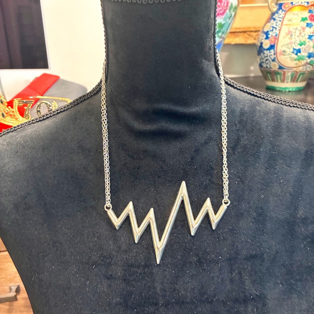 Zigzag Lightning Bolt Necklace - image 1
